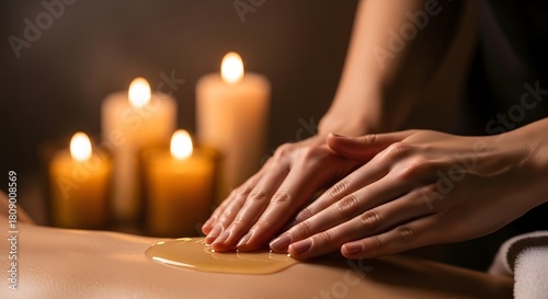 Wallpaper Mural Relaxing massage therapy with aromatherapy oil and candlelight for stress relief and wellness spa Torontodigital.ca