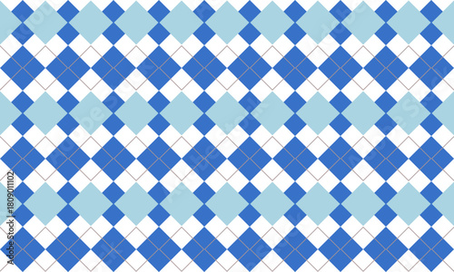 Blue diamond  with grid on top repeat pattern, replete image, design for fabric printing, in row