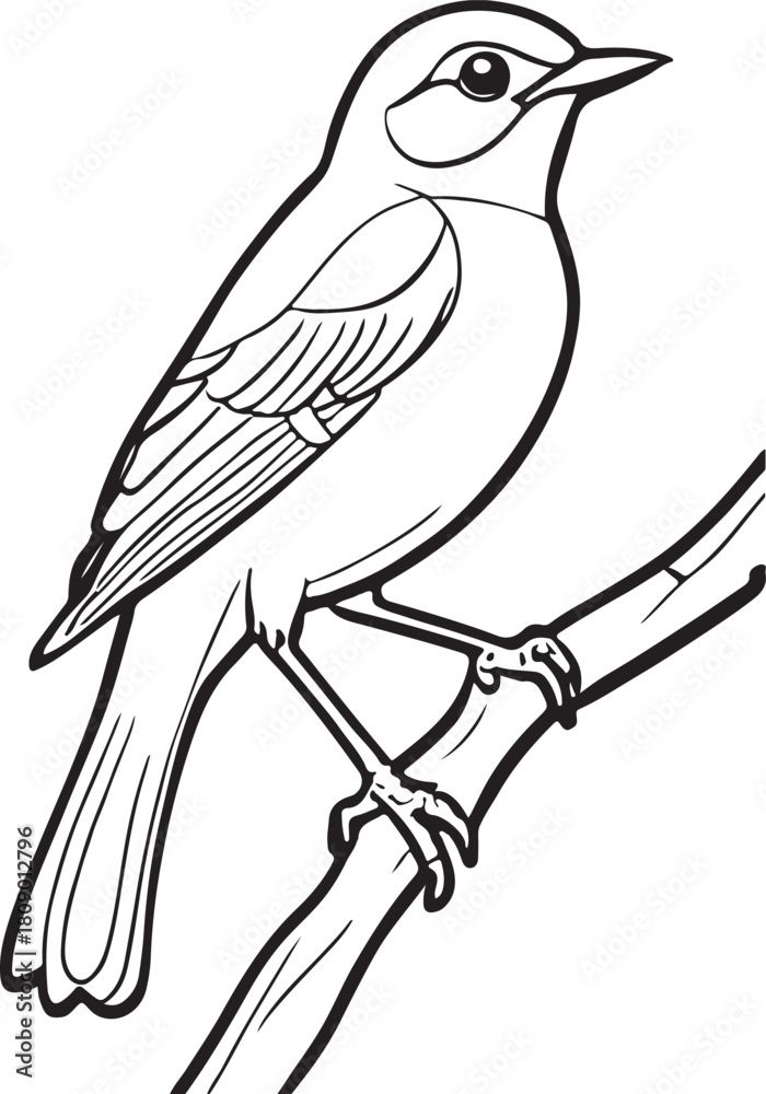 Naklejka premium A cute black vector illustration of a wild crow silhouette on a winter tree branch with a detailed wing and feather drawing