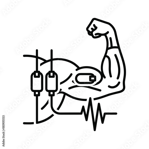 Electromyography isolated on for muscle function assessment