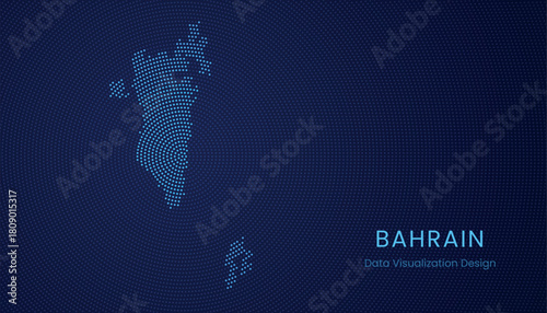 Bahrain dotted digital map for data visualization design