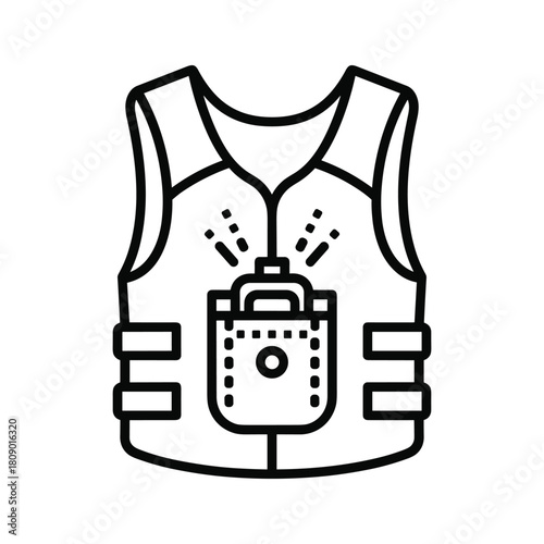 Modern bulletproof vest isolated on