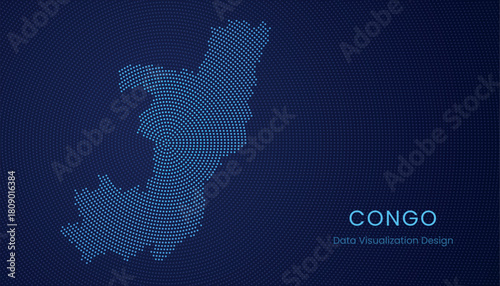 Congo dotted digital map for data visualization design