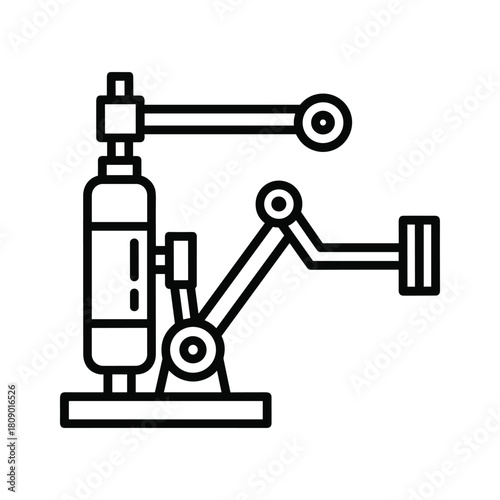 Robotic arm icon isolated on, industrial automation concept