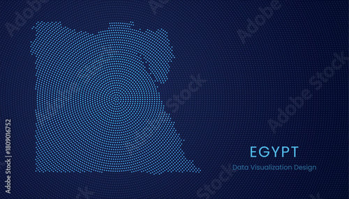 Egypt dotted digital map for data visualization design
