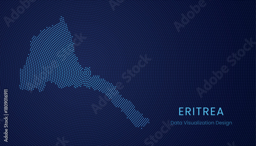 Eritrea dotted digital map for data visualization design