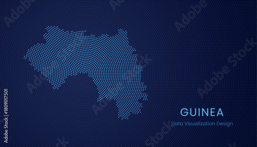 Guinea dotted digital map for data visualization design