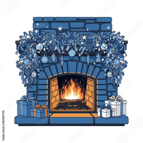 fireplace with fire