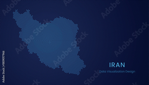 Iran dotted digital map for data visualization design