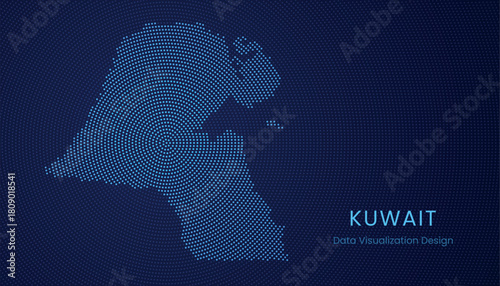 Kuwait dotted digital map for data visualization design