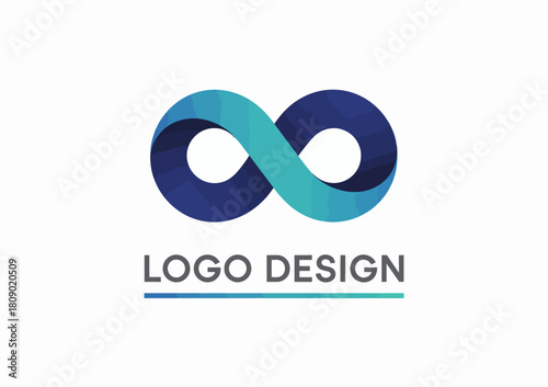 An elegant logo design featuring an infinity symbol, conveying concepts of continuity, growth, and infinite possibilities in a sleek and modern style.