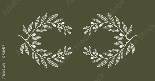 This image features a beautiful design of intricate green leaves, perfect for use as a decorative border in various print or digital media, bringing nature indoors.