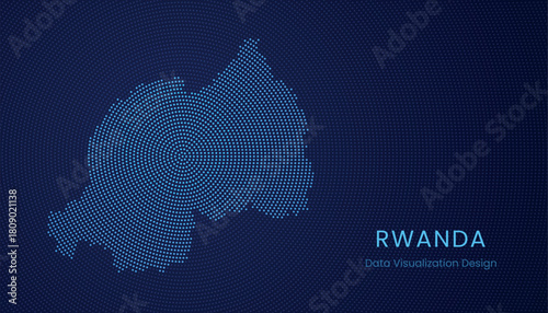 Rwanda dotted digital map for data visualization design