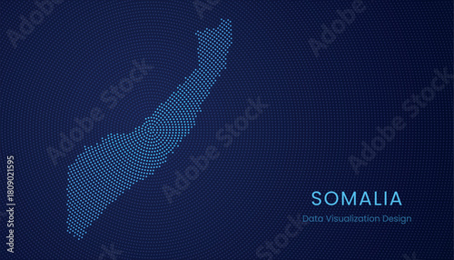 Somalia dotted digital map for data visualization design