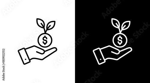 Green Jobs White Icon Set Design