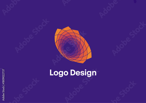 A compelling abstract logo design featuring a dynamic geometric shape, symbolizing innovation and creativity, suitable for modern brands and startups wanting impact.
