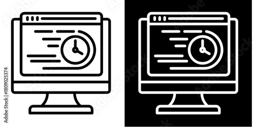 Speed Test Icon Set White Style Collection