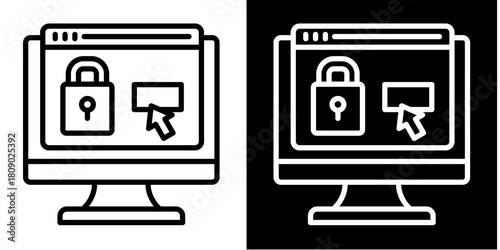 Secure Access Icon Set White Style Collection