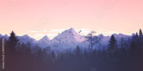 sunrise over the mountains