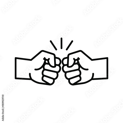 Two fists bumping isolated on