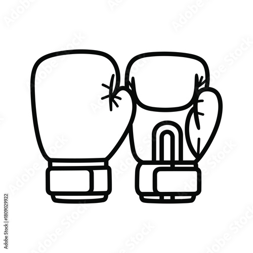 Boxing gloves line icon isolated on, sport equipment