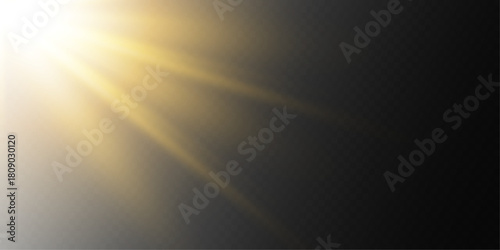 Bright Shiny Spotlight Flash and Radiant Light Effect.