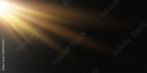 Glowing Sunlight Lens Flare Vector on Transparent Background.