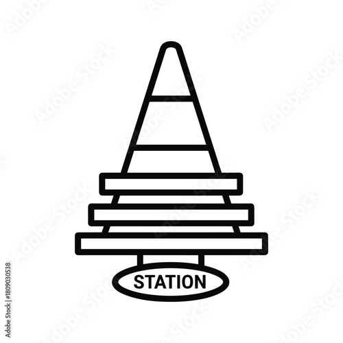 Station icon isolated on, a symbol for a specific location
