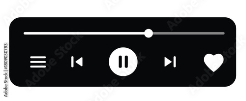 Music web icon Web design element set of video player icon and audio cassette button symbol
