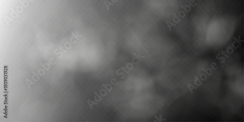Dark Smoke Fog Overlay on Transparent Background.