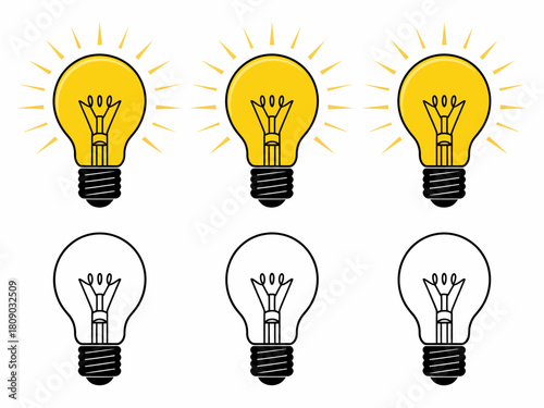 A series of light bulbs with hands emerging, representing bright ideas and creativity, showcasing different concepts of innovation and insight through various designs.