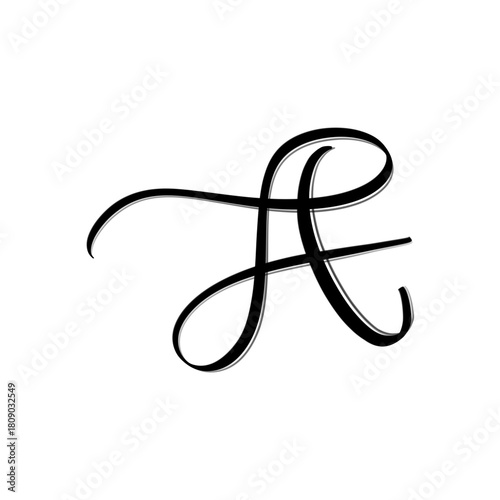 Hand drawing letter a waved service unique 
