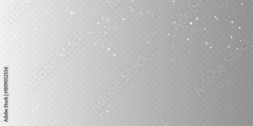 Realistic Falling Snowflakes Isolated on Transparent Background.