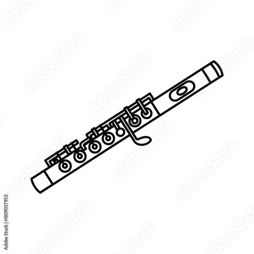 Flute isolated on for classical music and orchestra performance