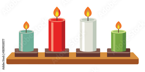 Candles flame light wax burning colorful decoration celebration holiday advent