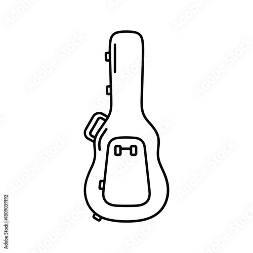 Guitar hard case for protection isolated on