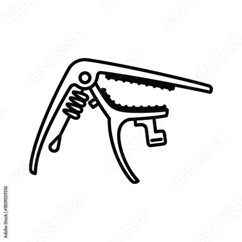 Guitar capo isolated on, musical instrument for guitarists