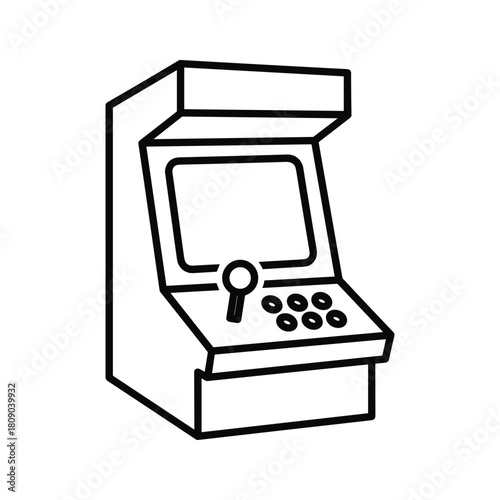 Arcade game machine isolated on, a symbol of retro gaming