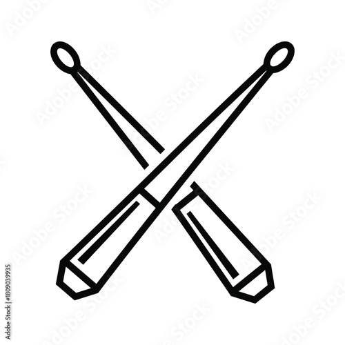 Crossed drumsticks isolated on, musical instrument for percussion