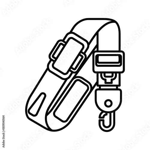 Camera strap isolated on, accessory for carrying a camera