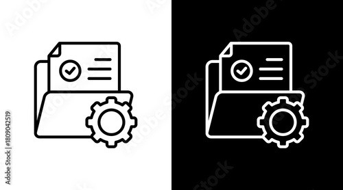 Documentation Control White Icon Set Design
