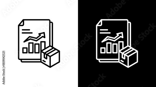 Data Analysis White Icon Set Design