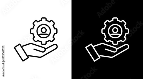 Resource Management White Icon Set Design