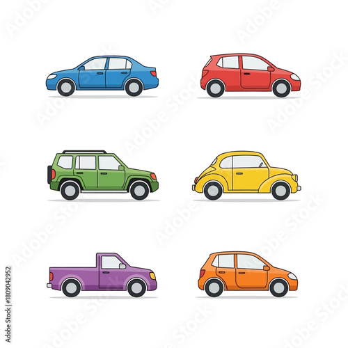 Flat design car collection vector illustration