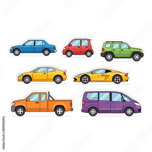 Flat design vector car collection