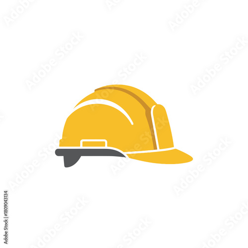 Yellow hard hat flat design icon