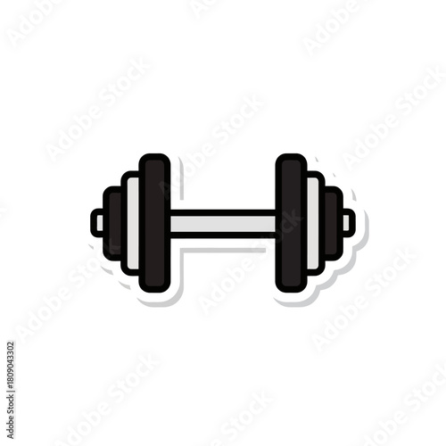 Flat design dumbbell sticker