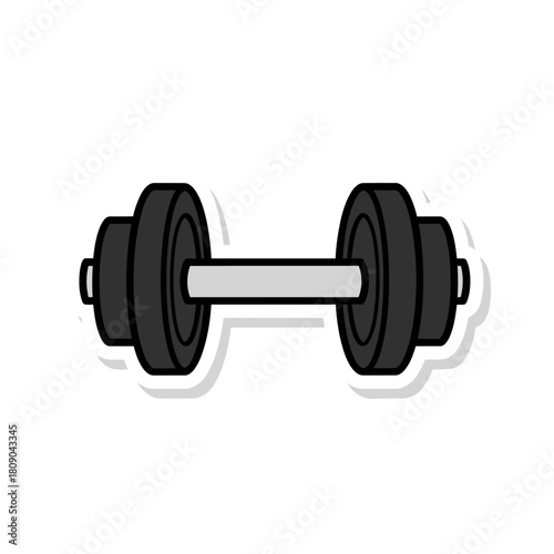 Dumbbell barbell flat design vector icon