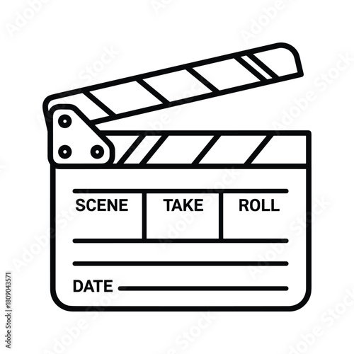 Clapperboard isolated on for film production and movie making