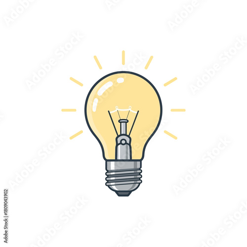 Flat design lightbulb idea icon